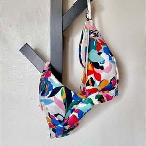 Padded triangle Bikini Top - Colorful Tropical Print